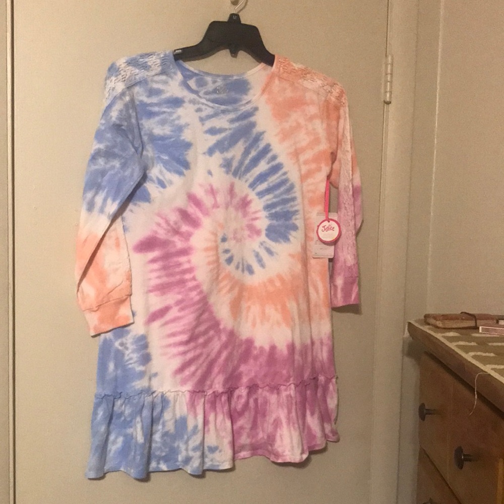 Justice Girls Tie Dye Dress with Lace Trim New Size Lrg (12/14)  Xl (16/18)